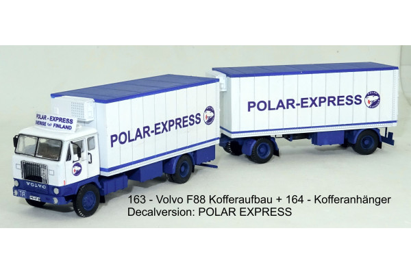 Stavebnice, Volvo F88/89 skříňová nástavba, detailní kabina, Polar Express, TT, Štěpnička 163ib