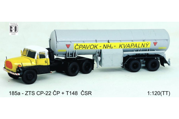 Stavebnice, tahač T148 + návěs ZTS CP-22 ČP, ČSR, TT, Štěpnička 185a