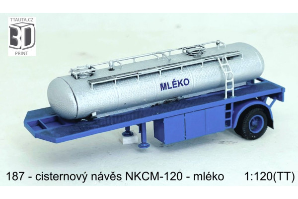 Stavebnice, cisternový návěs NKCM-120 – mléko, TT, Štěpnička 187