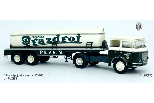 Stavebnice, cisternový návěs NC-160, bez tahače, Plzeň, TT, Štěpnička 194ba