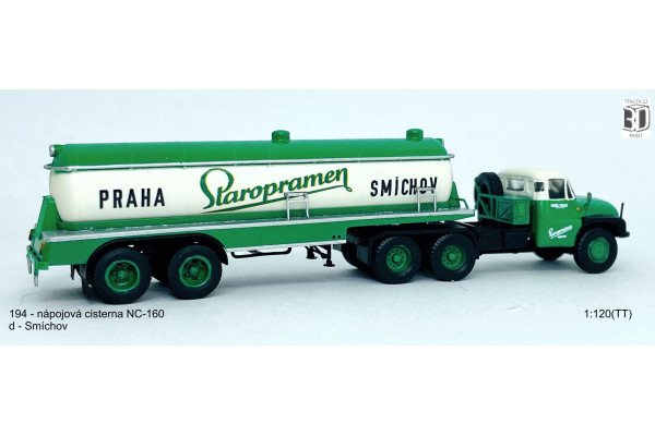 Stavebnice, cisternový návěs NC-160, tahač T138, Smíchov, TT, Štěpnička 194dd