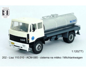 Stavebnice, Liaz 110.010 Strojobal ACM-085 cisterna na mléko, otevřené dveře, TT, Štěpnička 202c