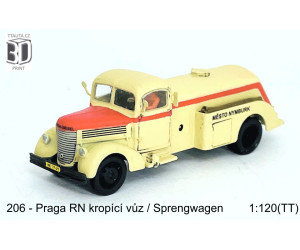 Stavebnice, Praga RN kropicí vůz, levé dveře otevřené, TT, Štěpnička 206c