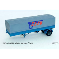 Stavebnice, návěs BSS N-14BG s plachtou, ČSAD, TT, Štěpnička 207b