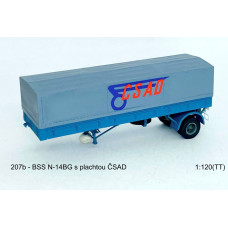 Stavebnice, návěs BSS N-14BG s plachtou, ČSAD, TT, Štěpnička 207b