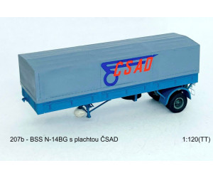 Stavebnice, návěs BSS N-14BG s plachtou, ČSAD, TT, Štěpnička 207b