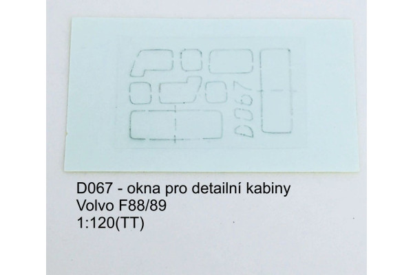 Vyřezávaná okna pro detailní kabiny Volvo F89, TT, Štěpnička D067