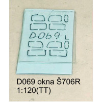 Vyřezávaná okna pro detailní kabiny Škoda 706 R, TT, Štěpnička D069