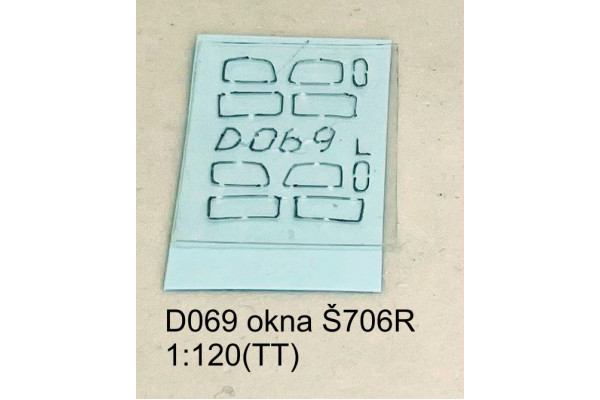 Vyřezávaná okna pro detailní kabiny Škoda 706 R, TT, Štěpnička D069