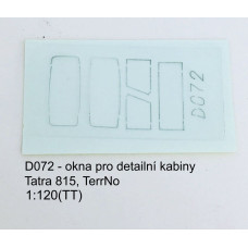 Vyřezávaná okna pro detailní kabiny Tatra 815, TerrNo1, TT, Štěpnička D072
