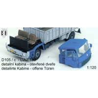 Stavebnice, kabina na Liaz 100, detailní kabina, otevřené dveře, TT, Štěpnička D105