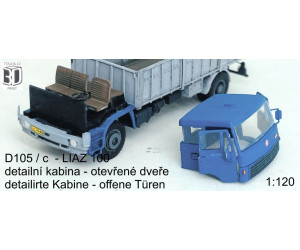 Stavebnice, kabina na Liaz 100, detailní kabina, otevřené dveře, TT, Štěpnička D105