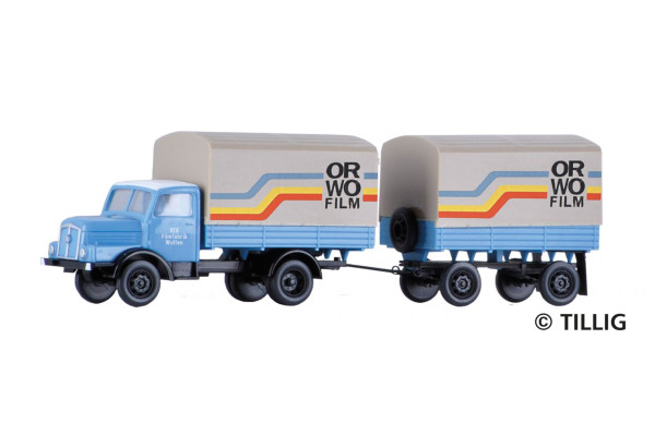 Nákladní automobil H3A s přívesem, "ORWO", TT, model Galerie Tillig 2027, Tillig 502753