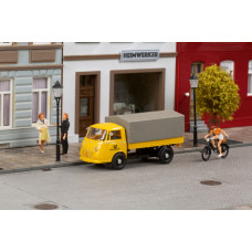 Nákladní automobil Goliath Express 1100, valník s plachtou, Deutsche Post, H0, Auhagen 66025