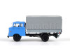 IFA W50L, prodloužená kabina, dřevěná korba, plachta a zadní nakládací plošina, světle modrá, TT, Haedl 121047-03