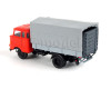 IFA W50L, prodloužená kabina, dřevěná korba, plachta a zadní nakládací plošina, červená, TT, Haedl 121047-11