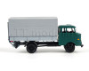 IFA W50L, prodloužená kabina, dřevěná korba, plachta a zadní nakládací plošina, modrozelená, TT, Haedl 121047-12