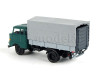 IFA W50L, prodloužená kabina, dřevěná korba, plachta a zadní nakládací plošina, modrozelená, TT, Haedl 121047-12