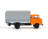 IFA W50L, prodloužená kabina, dřevěná korba, plachta a zadní nakládací plošina, pastelová oranžová, TT, Haedl 121047-15