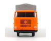 IFA W50L, prodloužená kabina, dřevěná korba, plachta a zadní nakládací plošina, pastelová oranžová, TT, Haedl 121047-15