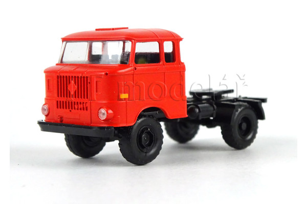 IFA W50LA, tahač návěsů, prodloužená kabina, balonová kola, červená, TT, Haedl 121049-11 IFA W50LA, tahač návěsů, prodloužená kabina, balonová kola, červená, TT, Haedl 121049-11