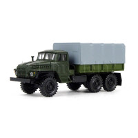 Ural 375, vojenský, s ocelovými bočnicemi a s plachtou, TT, Haedl 124101