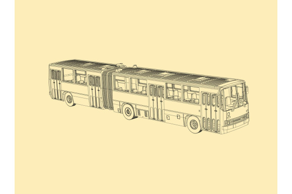 Stavebnice městského kloubového autobusu Ikarus 280, TT, jednorázová série, Auhagen 66063 Stavebnice městského kloubového autobusu Ikarus 280, TT, jednorázová série, Auhagen 66063