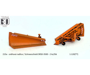Stavebnice, nástavba pro údržbu silnic – sněhová radlice SRSD-3500, 2 ks, TT, Štěpnička 215f