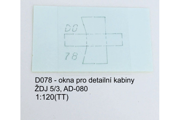 Vyřezávaná okna pro kabiny ŽDJ 5/3 / AD-080, TT, Štěpnička D078