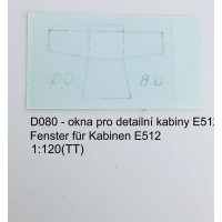 Vyřezávaná okna pro detailní kabiny E512, TT, Štěpnička D080