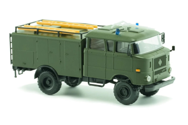 IFA W50LA TLF16, vojenská zelená, balonová kola, pohon všech kol, TT, Haedl 124038