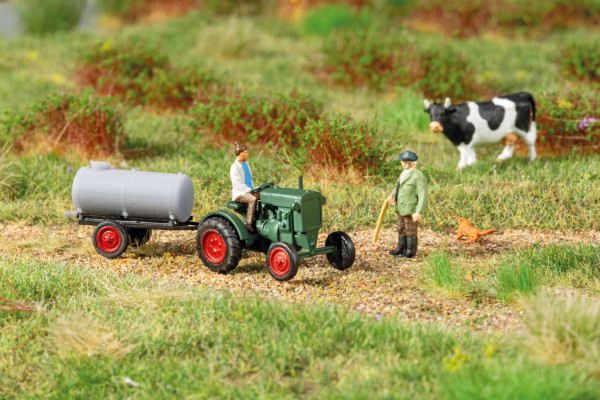 Traktor Deutz F1M414 s přívěsem, TT, Auhagen 43697