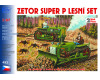 Stavebnice pásových traktorů Zetor Super P, lesní set, 2 kusy, H0, SDV 492