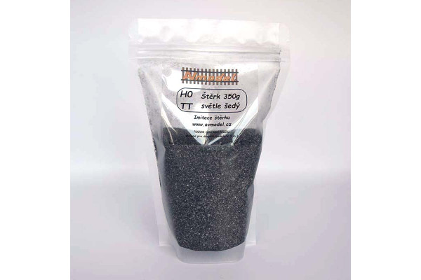 Štěrk světle šedý, 350 g, TT/H0, AV Model KR-001