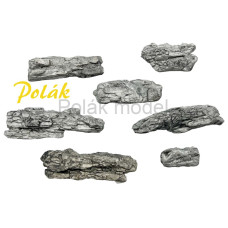Odlitky skály, šedé, 7 ks, Polák 3208 Odlitky skály, šedé, 7 ks, Polák 3208