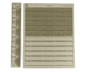 Chodníky s obrubníky, čtvercová dlažba, H0, Model Scene 48921