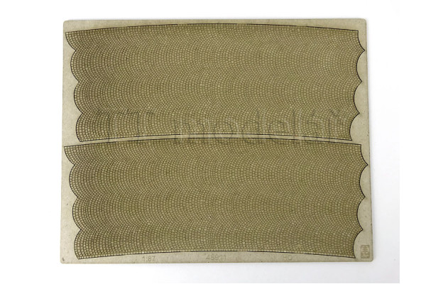 Silnice, mírný oblouk, kroužková dlažba H0, Model Scene 48911