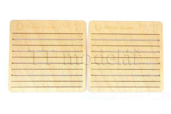 Dřevěné střešní šindele, 2 aršíky, H0, Model Scene SI8-001