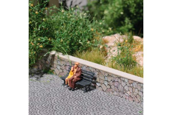 Kamenná zeď, 10 segmentů o rozměrech 73 × 5 × 10 mm, TT, Busch 8925