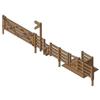 Dřevěné flexibilní oplocení, 2 sloupky, 2 brány, 2800 mm, TT, Peco LK12118