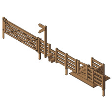 Dřevěné flexibilní oplocení, 2 sloupky, 2 brány, 2800 mm, TT, Peco LK12118