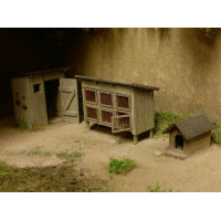 Venkovský dvorek, stavebnice, TT, Model Scene 91523