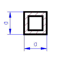 Plastové uzavřené profily duté, čtvercový průřez, délka 350 mm, 3,2 x 3,2 mm, Evergreen 252