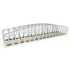 Most příhradový V, hotový model, stříbrný, TT, BubiModel tt60129ST