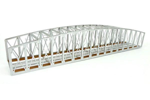 Most příhradový V, hotový model, stříbrný, TT, BubiModel tt60129ST