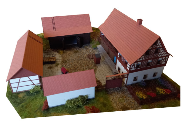 Stavebnice, statek hrázděný, TT, BubiModel tt60235