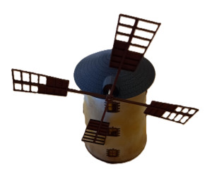 Stavebnice, větrný mlýn zděný, H0, BuBiModel h060241