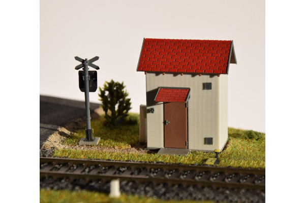 Stavebnice, domek s rozvaděčem pro závory, H0, AV Model ST-004-3