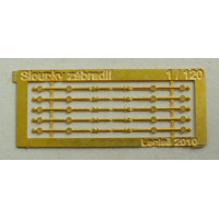 Litinové sloupky zábradlí, 5 kusů, TT, Lepieš 19