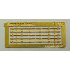 Litinové sloupky zábradlí, 5 kusů, TT, Lepieš 19